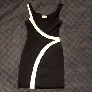 Cache black dress with white stripes NEW